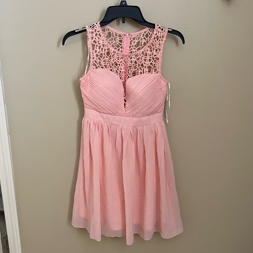 Love Point Bridesmaid Dress, like new. Blush pink / light coral color.
